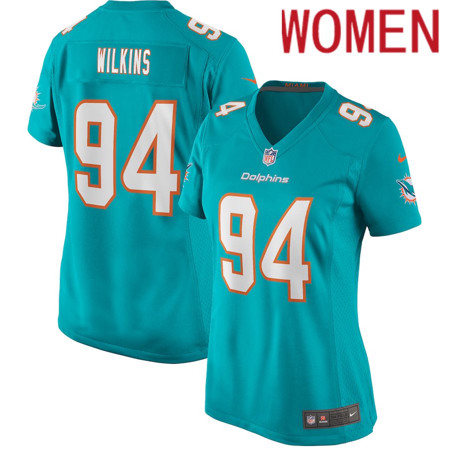 Women Miami Dolphins #94 Christian Wilkins Nike Green Game NFL Jersey->women nfl jersey->Women Jersey